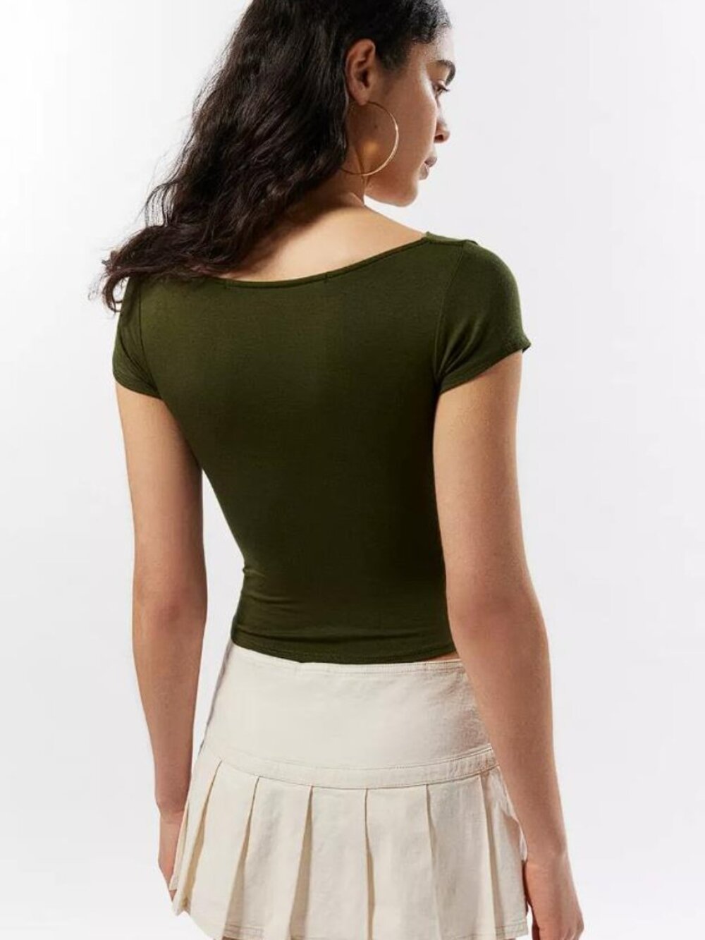 SILENCE + NOISE Women's Lara Cowl Neck Top Size S In Dark Green - Picture 2 of 9